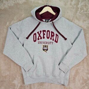 Oxford University Hoodie UK College Sweatshirt Gray Embroidered Women's Size L